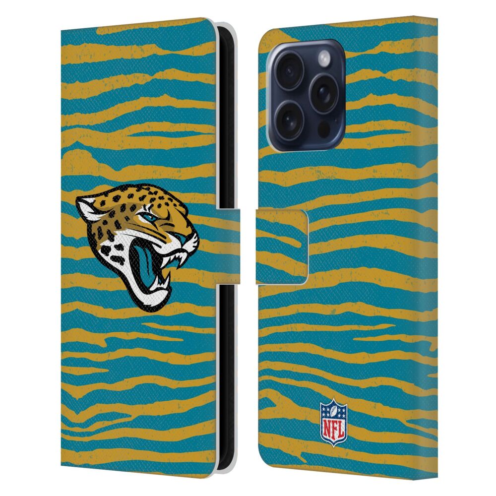 JACKSONVILLE JAGUARS(NFL) ジャクソンビルジャガーズ ジャクソンビルジャガーズ - Zebra Animal Print レザー手帳型 / Apple iPhoneケース 【公式 / オフィシャル】
